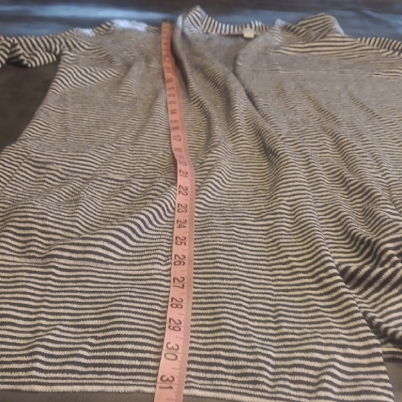 New! LOFT Navy and White Striped Open Cardigan - Picture 9 of 9